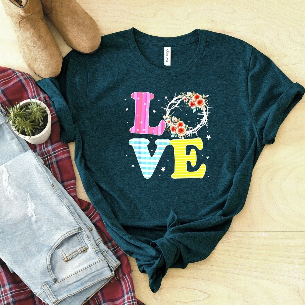 Colorful LOVE Flowers Faith Jesus Christ Christianity Christians
